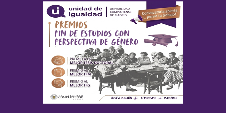 Convocatoria Premios Fin de Estudios con perspectiva de género de la Unidad de Igualdad Recibidos
